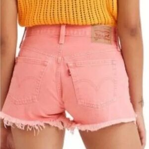 Levi’s 501 High Rise Button Fly Denim Shorts